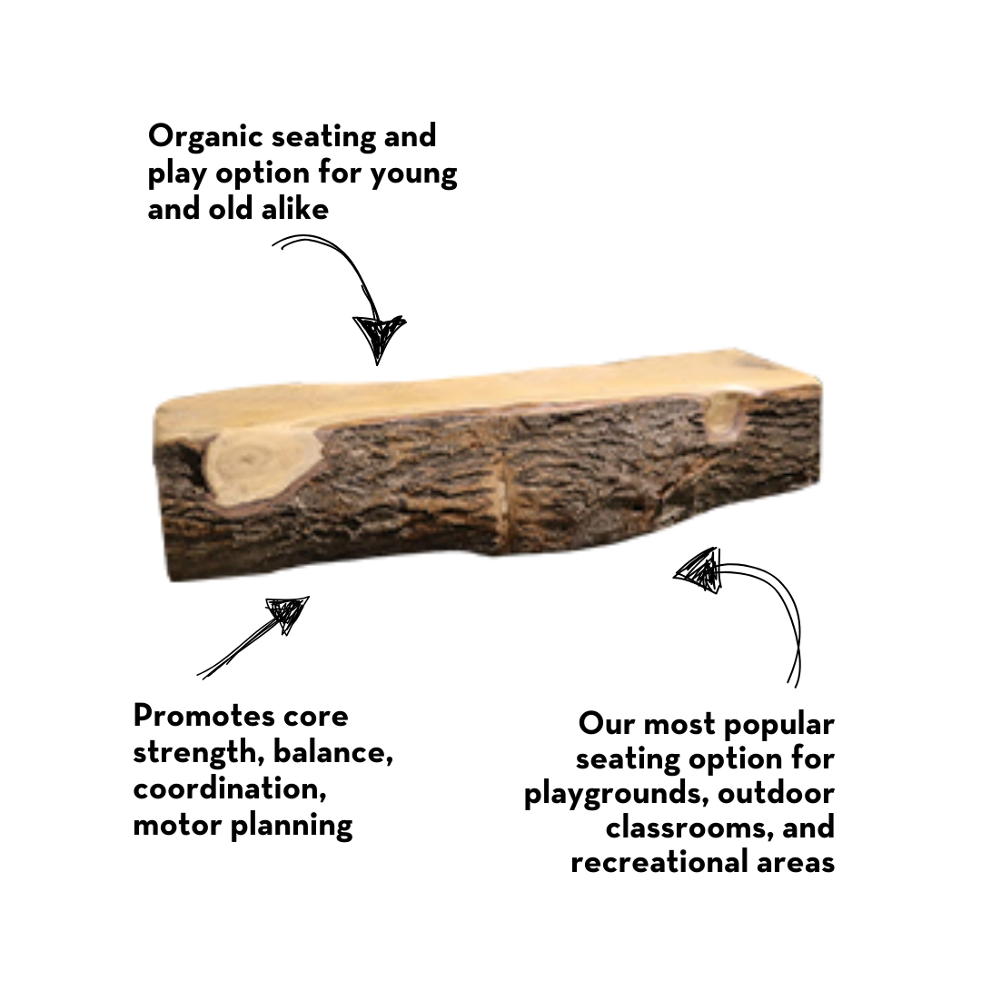 20" Outdoor Log Bench Seating